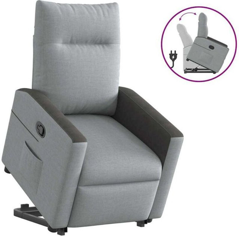 vidaxl Relaxsessel mit Aufstehhilfe in Grau aus Stoff - Bild 1