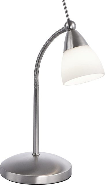 Paul Neuhaus Tischleuchte in Grau und Silber mit Touch-Funktion, dimmbar, aus Metall und Glas - Bild 1