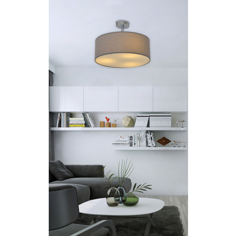 Näve Deckenleuchte New York in Grau aus Metall und Textil mit E27 Fassung, Durchmesser: 40 cm - Bild 2