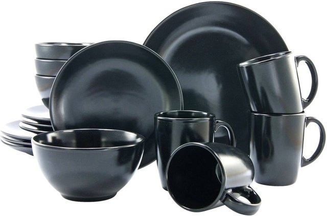 CreaTable Kombiservice aus Steingut in Schwarz Matt - Bild 1