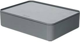 HAN Allison Smart-Organizer Utensilienbox aus ABS-Kunststoff mit Deckel und rutschfesten Gummifüßen, granit-grau - Bild 1