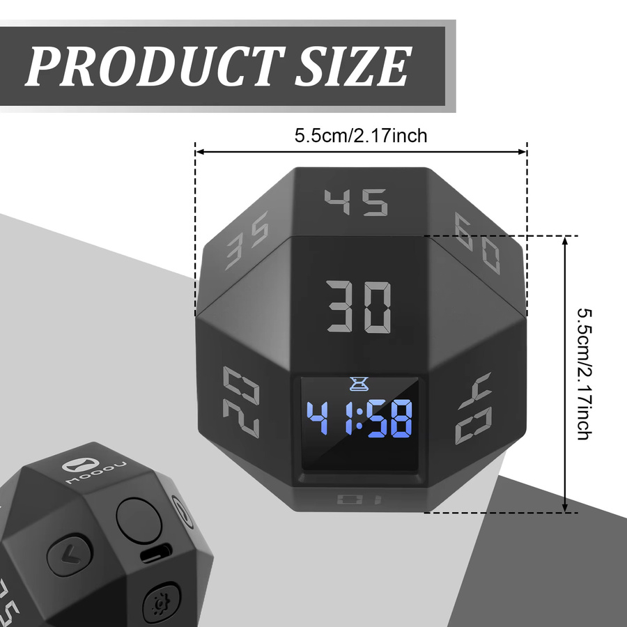 Willstar Cube Timer mit LED Display und Schwerkraftsensor in Schwarz - Bild 2