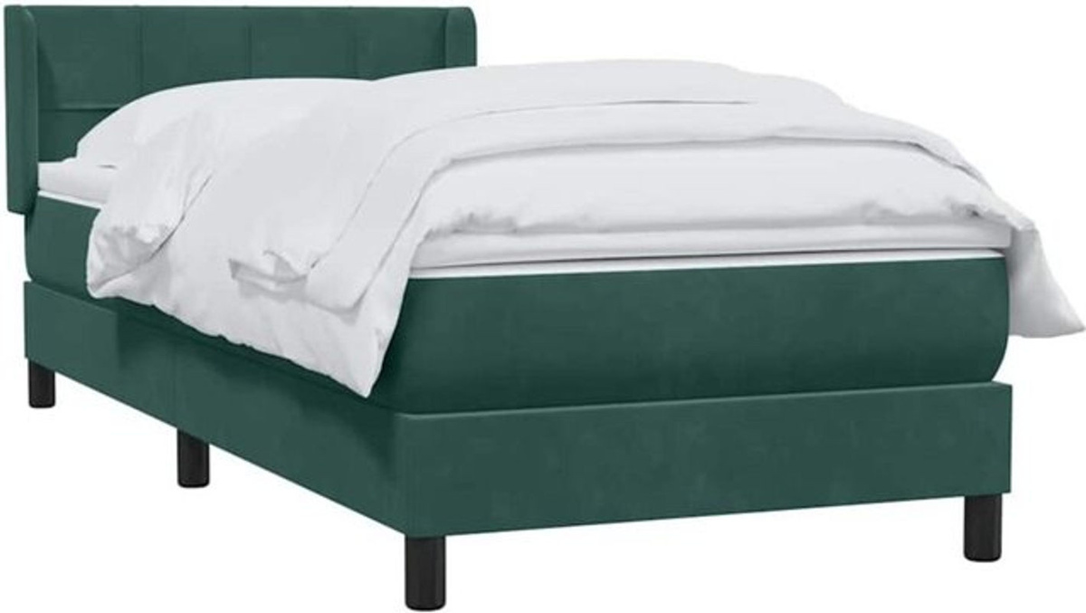 Vidaxl Boxspringbett mit Matratze in Grün aus Samt, Modern, B/T/H: 80 x 220 x 83 cm - Bild 1