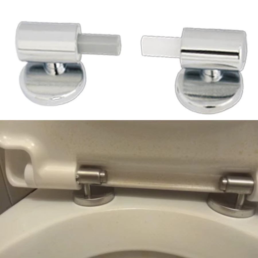 LEENKEA Toiletten-Scharniere mit Soft-Close Absenkautomatik in Chrom/Silber für ovale Toilettendeckel - Bild 2