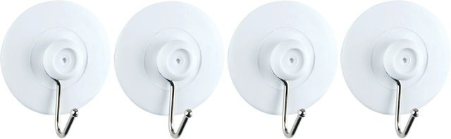 Wenko Saughaken Set aus Kunststoff in Nickel und Weiß, 4er-Pack - Bild 1
