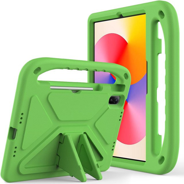 Stoßfeste Kinderhülle für Huawei Matepad SE 11 Zoll mit EVA Handgriff und Ständer in Grün - Bild 1