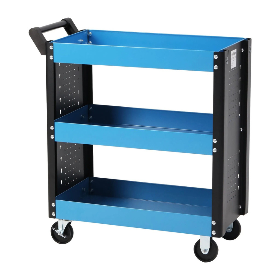 Wiltec Werkstattwagen aus Stahl mit 3 Fächern, rollbar, B/T/H: 380 x 90 x 150 cm - Bild 2