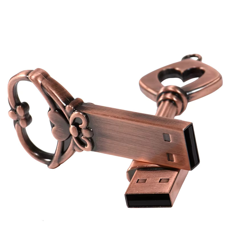 JASTER USB-Flash-Laufwerk im Retro-Stil in Herzform, Farbe: Braun - Bild 2