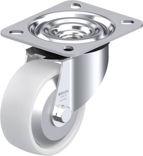 Blickle Lenkrolle LE-PO 80G-FA in Weiß mit Stahlgehäuse, Rad-Durchmesser: 80 mm, Tragfähigkeit: 150 kg - Bild 1