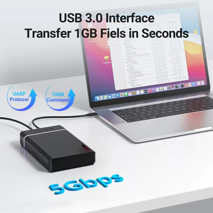 ACASIS USB 3.0 zu SATA HDD SSD Gehäuse für 2,5 und 3,5 Zoll Festplatten, Schwarz, bis zu 24 TB Kapazität - Bild 2