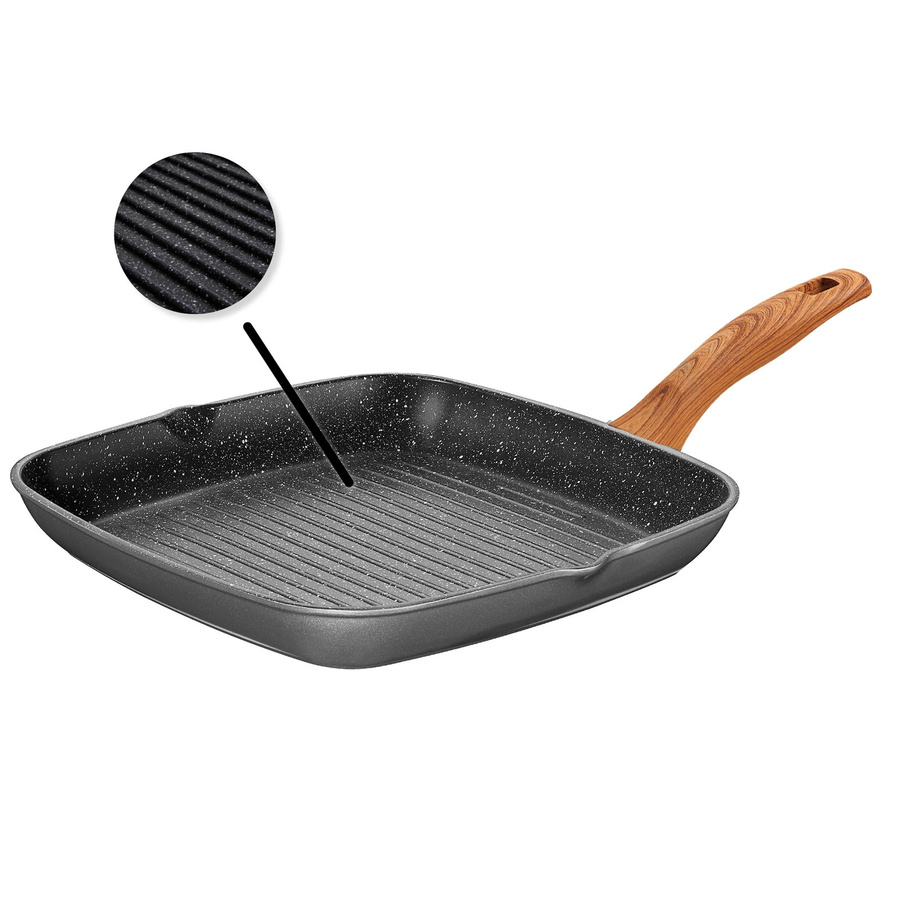 STONELINE Grillpfanne Back to Nature in Grau mit 2 Ausgüssen, Durchmesser: 28 cm - Bild 2
