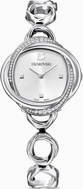 Swarovski Damenuhr, Edelstahl, Quarz, 30 mm, Weiß, Kristall - Bild 1