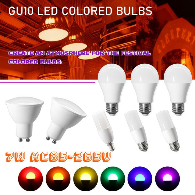10er Set Gatetop LED Leuchtmittel E14 E27 GU10 in verschiedenen Farben für dein Zuhause - Bild 1