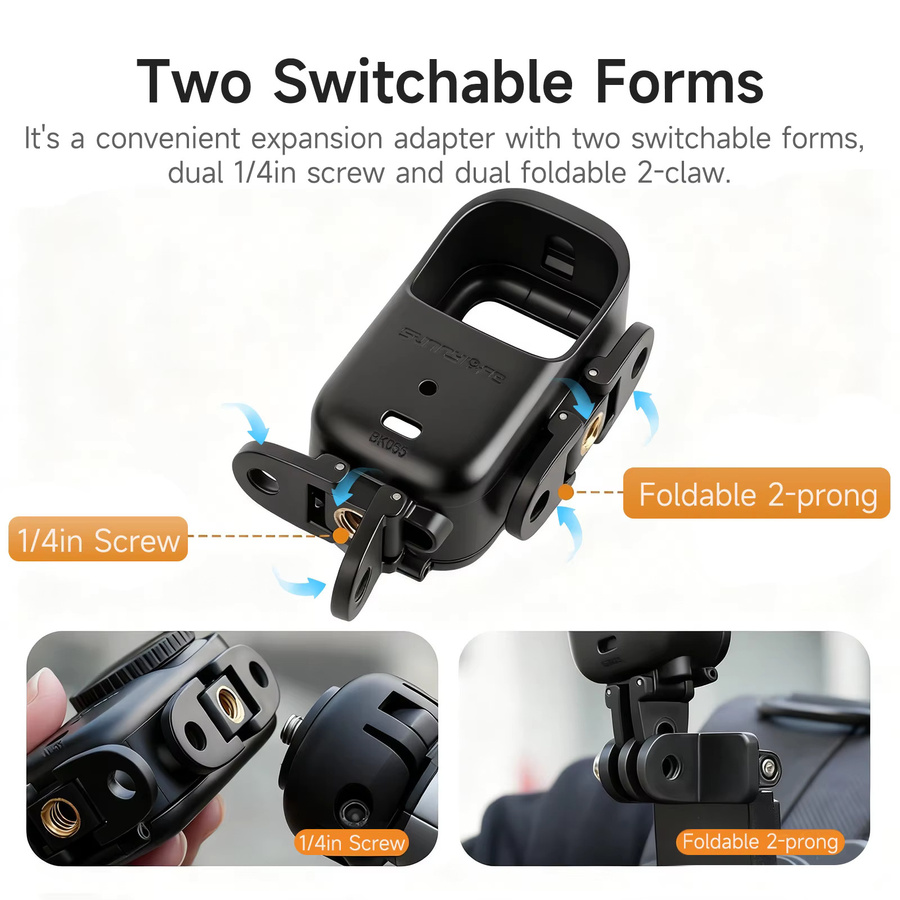 Faltbarer Schutzrahmen für DJI Osmo NANO in Schwarz mit horizontaler und vertikaler Halterung und Schnellspanner-Erweiterungskäfig - Bild 3