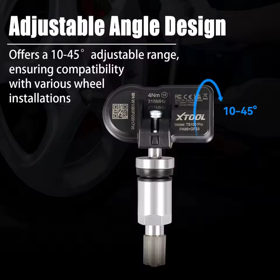XTOOL TS100 PRO 2 in 1 TPMS Sensor Tester und Programmiergerät für 315 MHz & 433 MHz in Schwarz - Bild 3