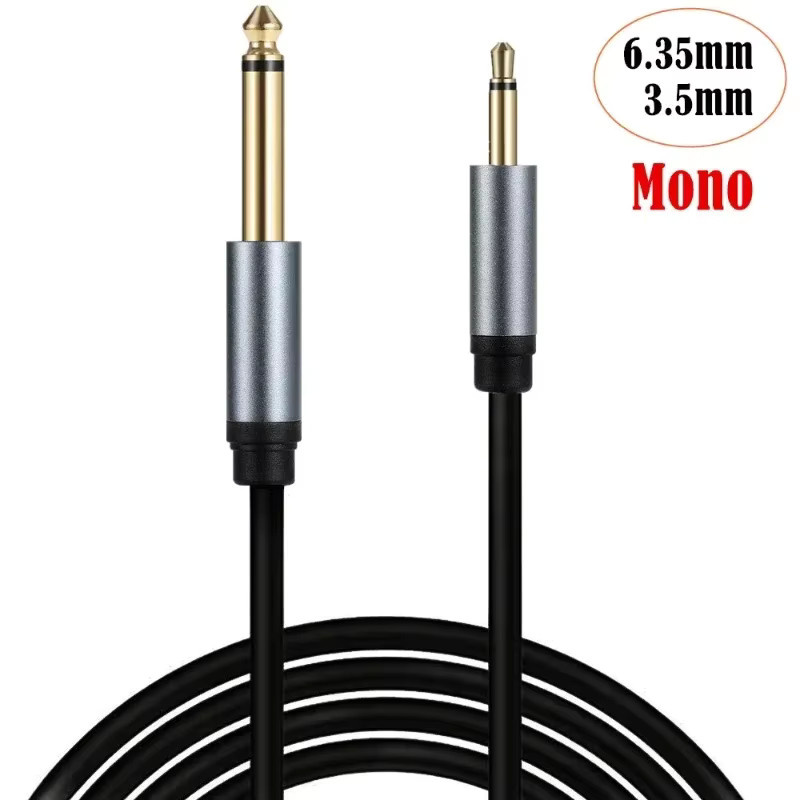 MACDOT Audio-Adapterkabel Mono TS 6,35 mm auf 3,5 mm Klinke, Schwarz - Bild 2