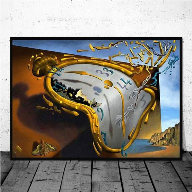 Salvador Dali Surrealismus Wandkunst Leinwandmalerei Lisa Gallery Abstract Poster in Rot und Blau, Breite: 40 cm, Höhe: 60 cm - Bild 1