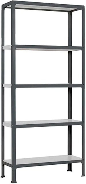 PROREGAL Wohnregal Living Koala aus Metall mit 5 Fachböden in Anthrazit und Weiß, H x B x T: 180 x 100 x 30 cm - Bild 1