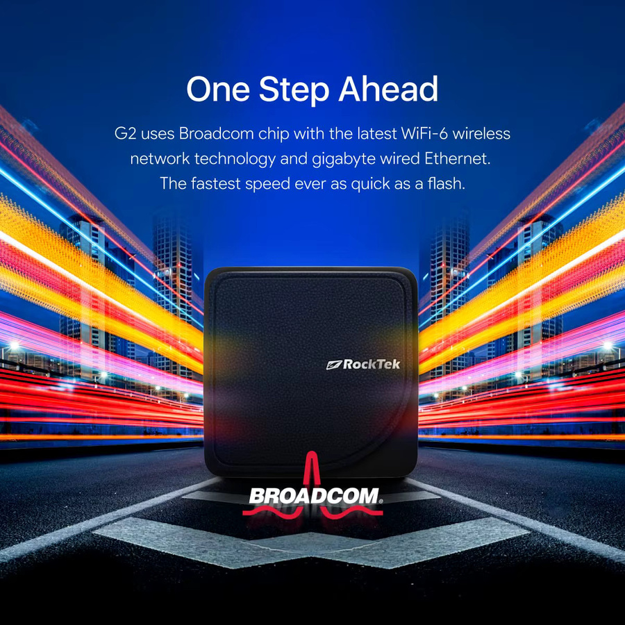 RockTek G2 Android 14 TV-Box 4K UHD Media Player mit Amlogic S905X4-K, 1000M DDR4, Netflix und Google-Zertifizierung, DTS Dolby Audio Vision, Schwarz - Bild 3