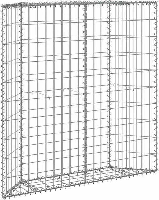 Furnicato Gabionen-Hochbeet in Trapezform aus verzinktem Stahl in Silber, B/T/H: 100 x 20 x 100 cm - Bild 1