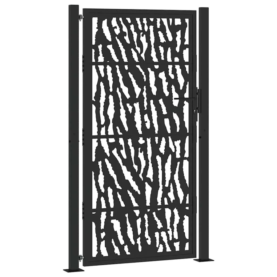 vidaXL Gartentor aus verzinktem Stahl in Schwarz, B/H: 110 x 180 cm - Bild 2