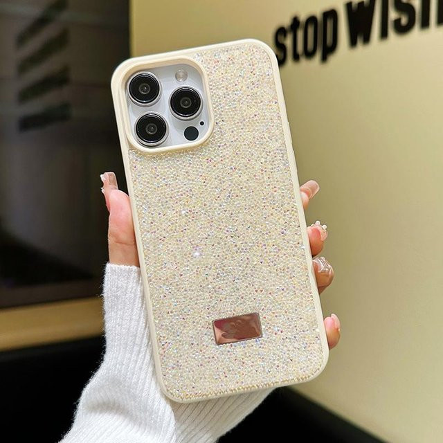 Glänzende Strass-Telefonhülle für Apple iPhone 14 Pro Max in Hellgelb - Bild 1