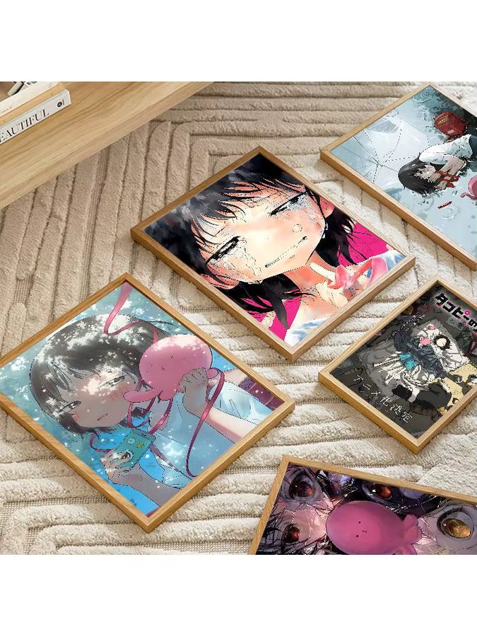 Retro Anime Takopis Original Sin Wandposter aus Kraftpapier als Aufkleber für dein Zimmer oder Café, Multicolor, Rechteckig - Bild 7