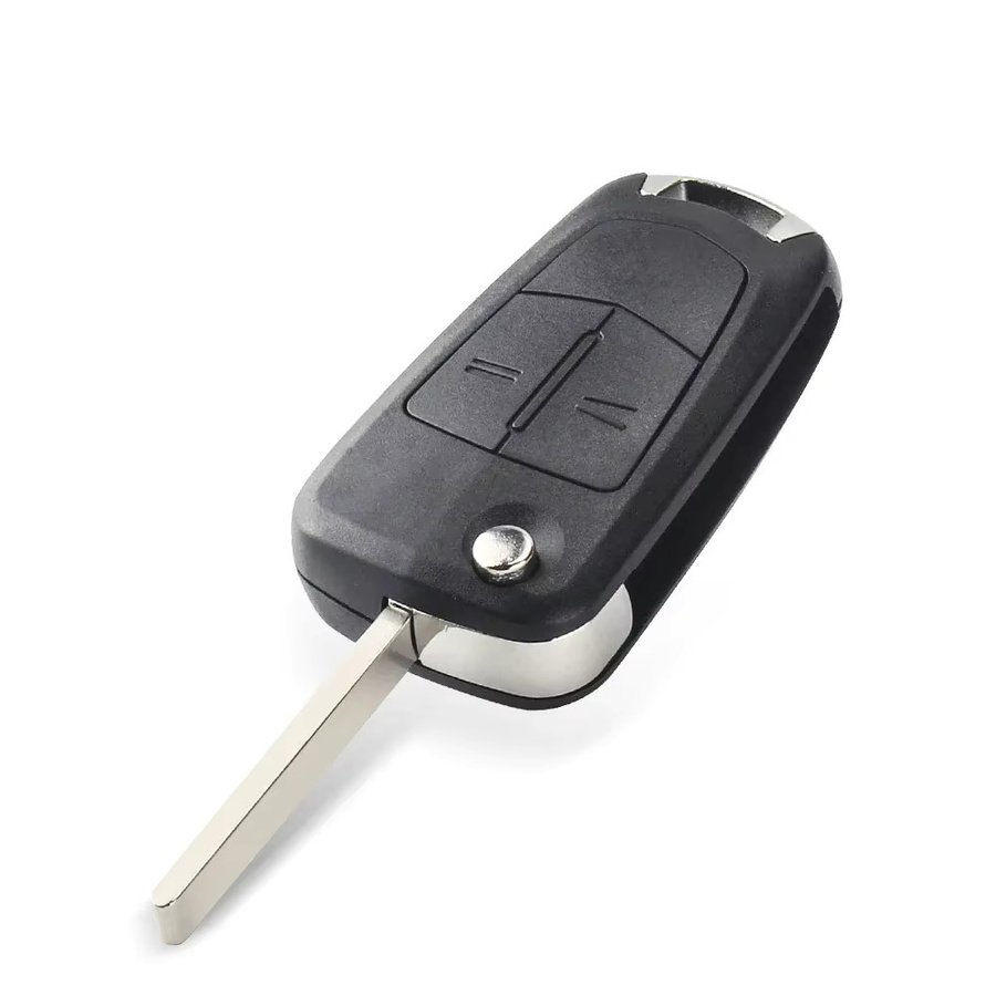 KEYYOU Auto Schlüssel Shell Klappgehäuse für Opel und Vauxhall Astra H Corsa D Vectra C Zafira Signum, 2/3 Tasten, Schwarz - Bild 1
