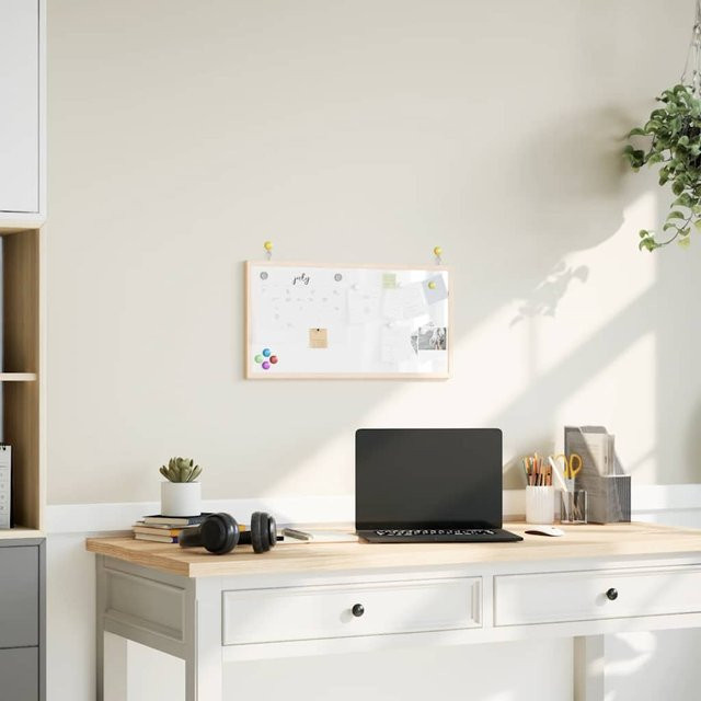 Magnetische Whiteboard-Tafel mit Rahmen aus massivem Kiefernholz, Farbe Weiß, B/H: 60 x 30 cm - Bild 1