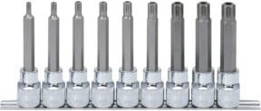 KS Tools CHROMEplus RIBE-Bit-Stecknuss-Satz 1/2", 9-teilig, silber, M5-M14 - Bild 1