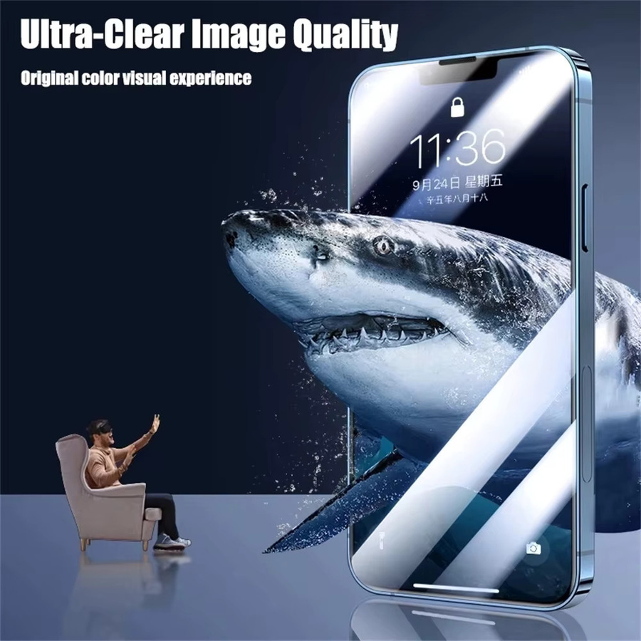 Displayschutzfolie aus gehärtetem Glas für Apple iPhone 11 bis iPhone 17 Pro Max, transparent - Bild 5