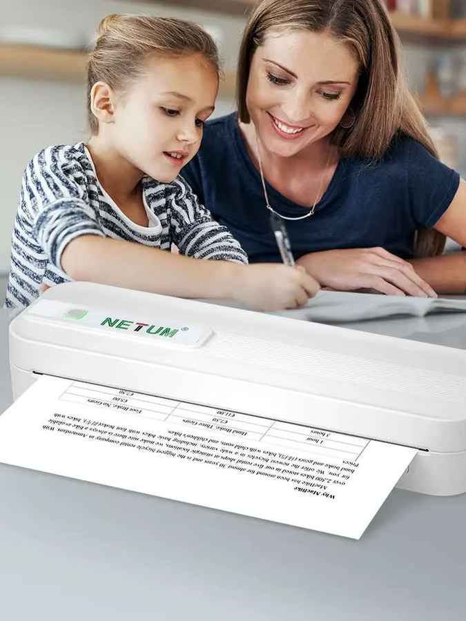 NETUM Tragbarer A4-Thermodrucker mit Bluetooth, Tintenloser mobiler Thermodrucker in Weiß für Büro und Reisen, 200 DPI - Bild 4
