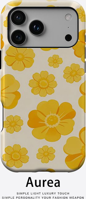 Aurea Case Matte Bumper MagSafe kompatible iPhone Hülle mit Blumenmuster in Sonnengelb - Bild 1