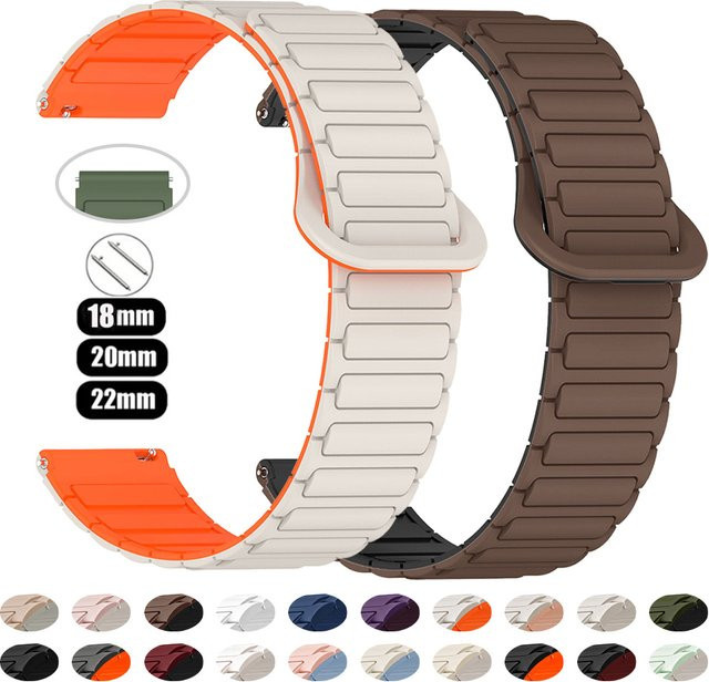 Geekthink Uhrenarmband Silikon, Magnetband, Schwarz, Unisex - Bild 1