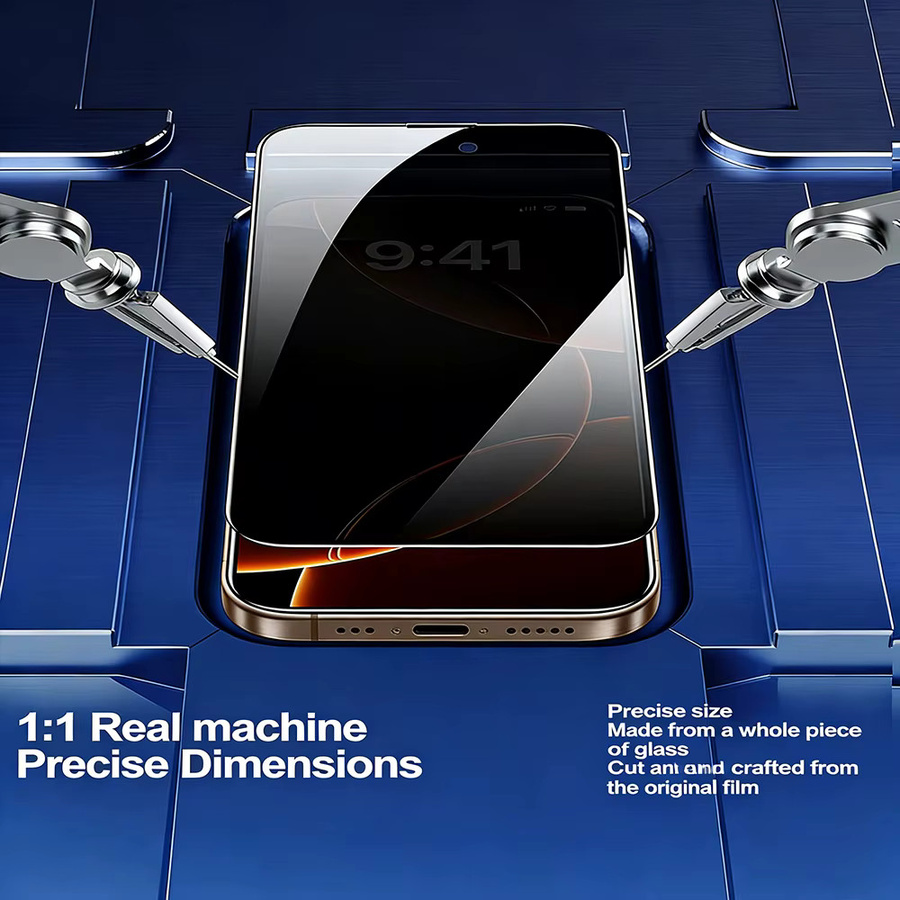 NNBILI 2 Stück Sichtschutz-Displayschutzfolie aus gehärtetem Glas für iPhone 17 16 15 14 13 12 Pro Max, 360 Grad Schutz, transparent - Bild 3
