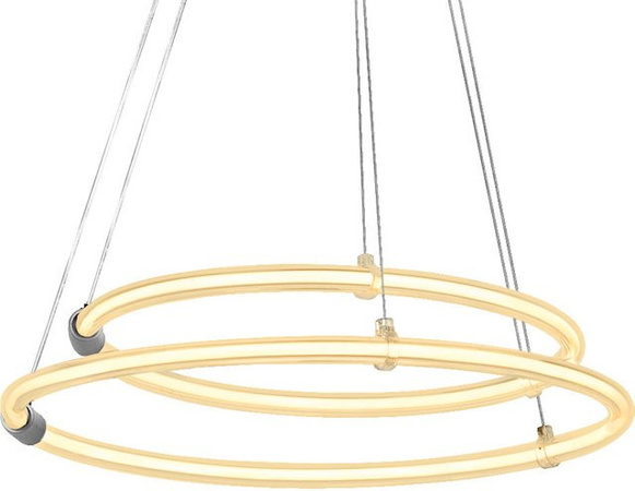 LEDVANCE Decor Aura 2-flammige Pendelleuchte aus Polycarbonat in Dunkelgrau, 21W, 2400 lm, 3000 K Warmweiß, Click dimmbar, Höhe: 49,8 cm