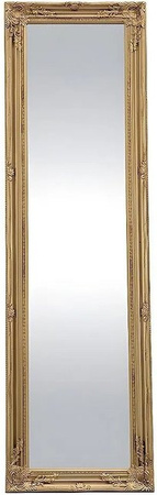 Vente-unique Standspiegel Honore in Gold mit Füßen aus Eukalyptusholz, Breite: 50 cm, Höhe: 170 cm
