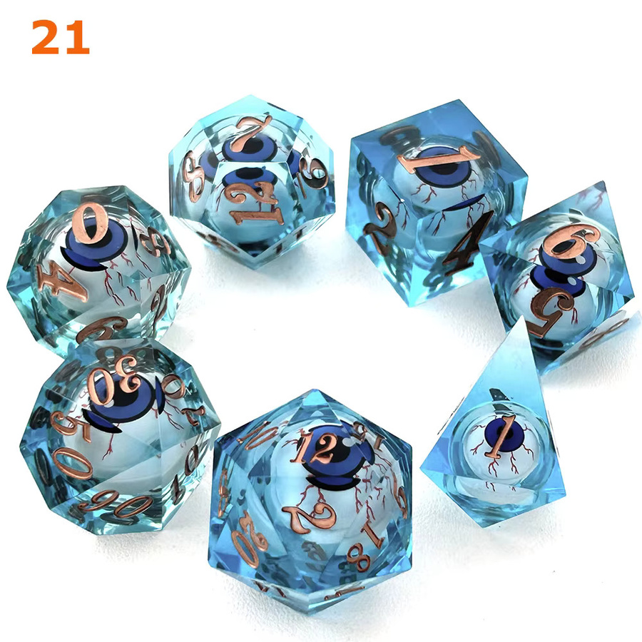Vorinclex Neue Polyedrische Harz-Würfel, 7-teiliges Set, Bunt / Mehrfarbig - Bild 2