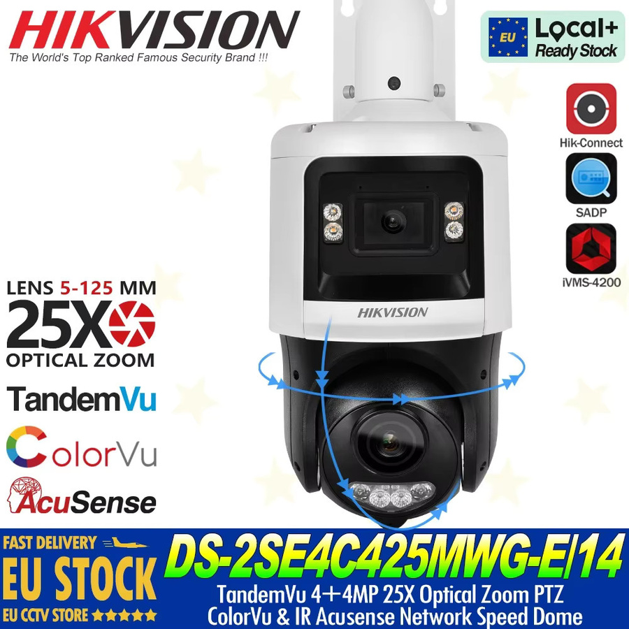 Hikvision TandemVu DS-2SE4C425MWG-E/14 IP-Kamera, 4MP Bullet & PTZ, 2,8 mm, 25X Zoom, Farbe & IR, Deep Learning Face Capture, Weiß - Bild 2