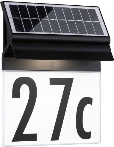 Paulmann 94694 Solar-Hausnummernleuchte LED Warmweiß Schwarz - Bild 1
