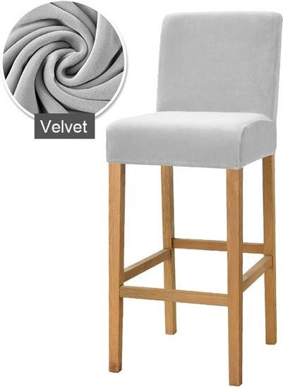 YZFZP Samt Barhocker Schutzbezug Elastisch Grau für hohe Hocker und Esszimmerstühle - Bild 1