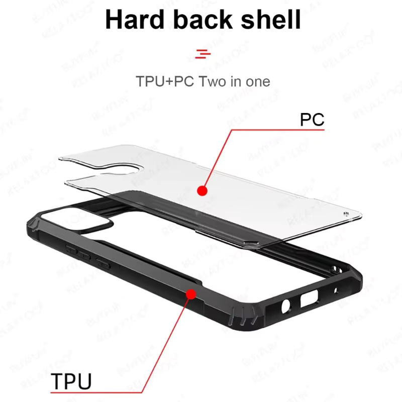 Luxus-Schutzhülle aus Hart-PC und TPU für Motorola in Schwarz - Bild 2
