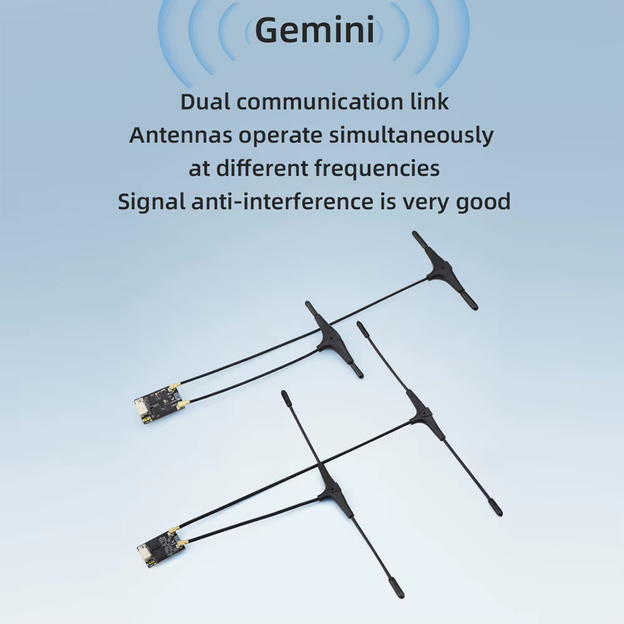 HGLRC ELRS GEMINI RX Dual Receiver 2,4G / 915Mhz für RC Flugzeug FPV Long Range Drone, Schwarz - Bild 3