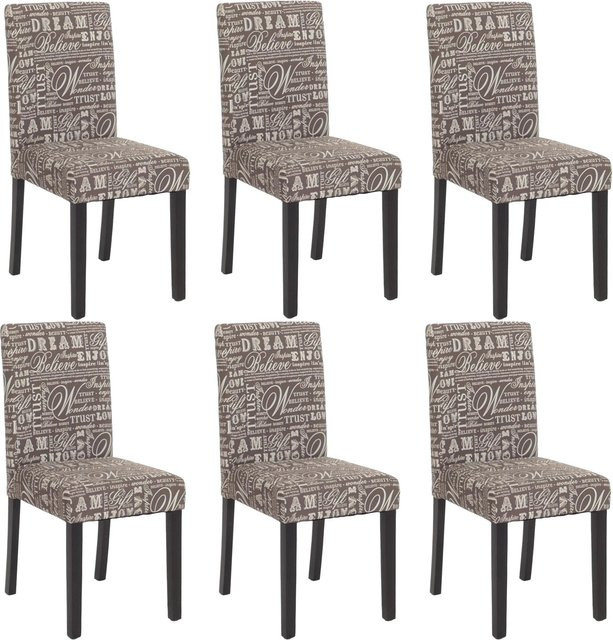 CHEFGASTRO Esszimmerstuhl 6er-Set Klassisch Modern Grau Textil B/T/H: 43 x 48 x 90 cm, Sitzhöhe: 45 cm - Bild 1