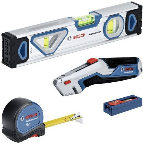 Bosch Professional 13-teiliges Handwerkzeug-Set in Blau mit Messer, Maßband und Wasserwaage aus Aluminium - Bild 1