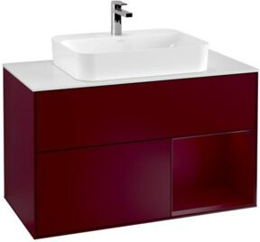 V&B Finion Waschtischunterschrank mit Wandbeleuchtung in Weiß, Breite: 100 cm, Höhe: 50,1 cm, Tiefe: 50,1 cm - Bild 1