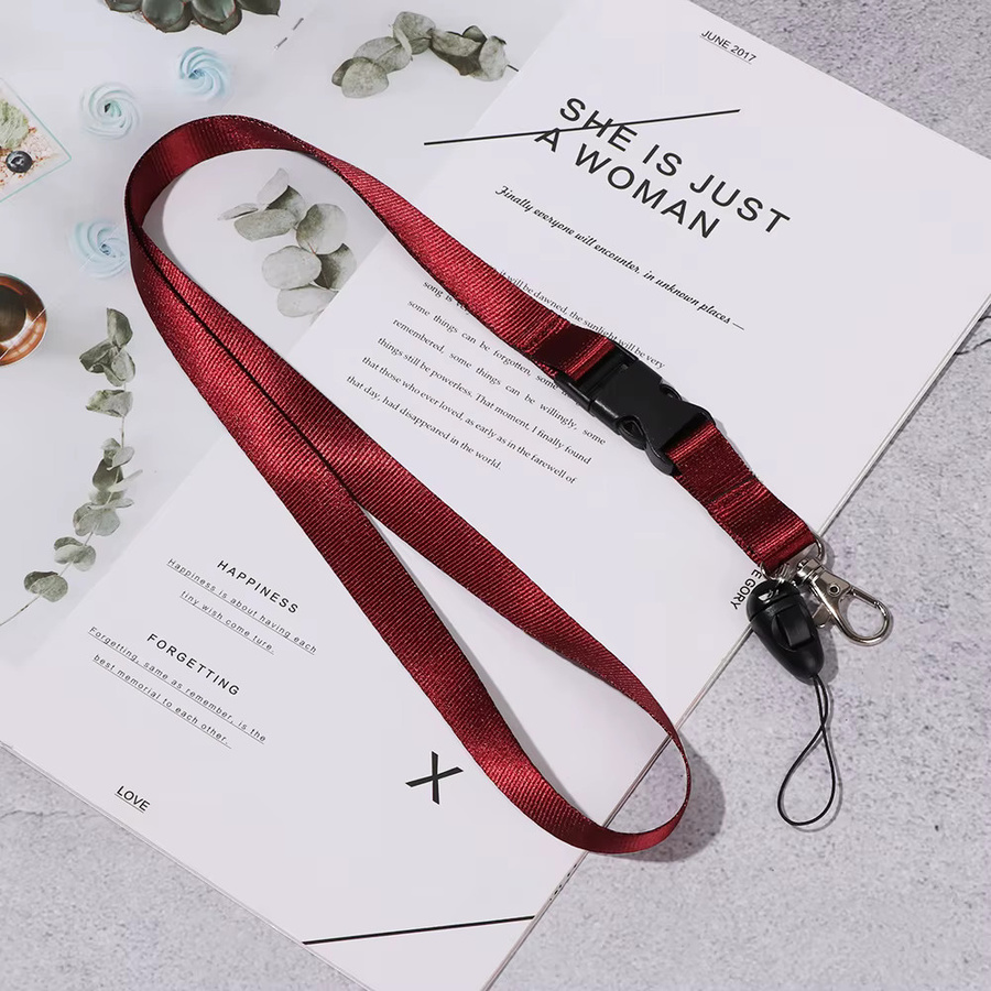 Sicherheits-Lanyard als Halsriemen für Handy, ID oder Namensschild in Rot für Damen und Herren - Bild 2