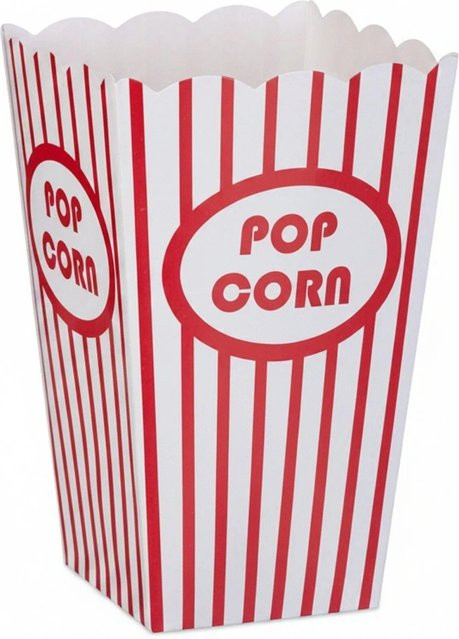 Relaxdays Popcorntüten aus Pappe in Rot und Weiß, 48 Stück, B: 16 cm, T: 12 cm, H: 10 cm - Bild 1