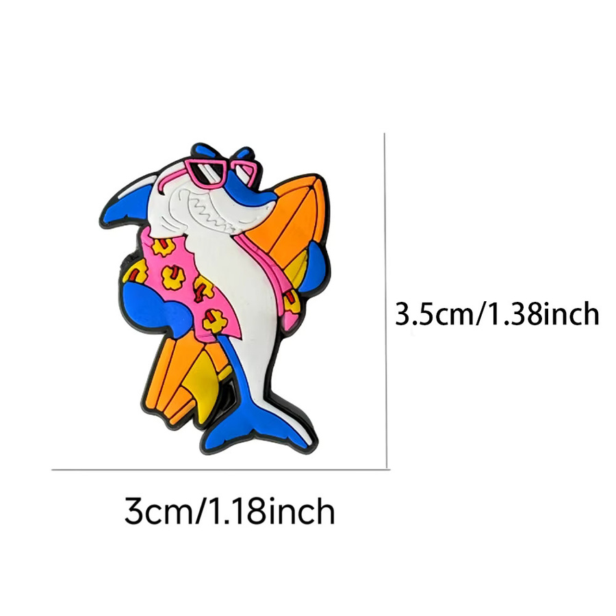 Potdemiel Schuhcharms, Cartoon-Hai-Serie, PVC, 8 Stück - Bild 2
