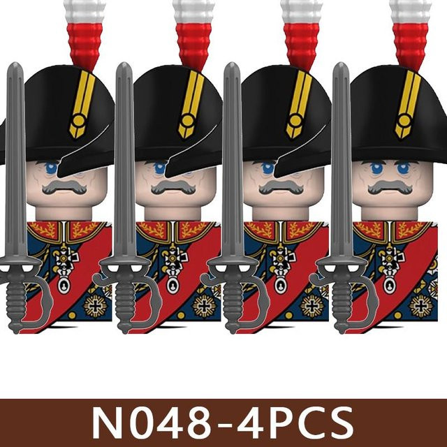 Napoleon Ritter Bausteine, Napoleon Soldaten Figuren, 4-teiliges Set, ab 7 Jahren - Bild 1